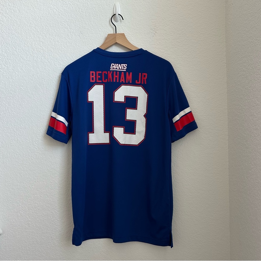 NFL Men’s NY Giants Blue Polyester Beckham JR Tee Majestic Size M - Picture 3 of 9